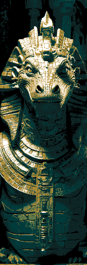Egypt Statues - Egyptian Gods in Jade and Gold Statue form - Horus, Anubis and Sobek