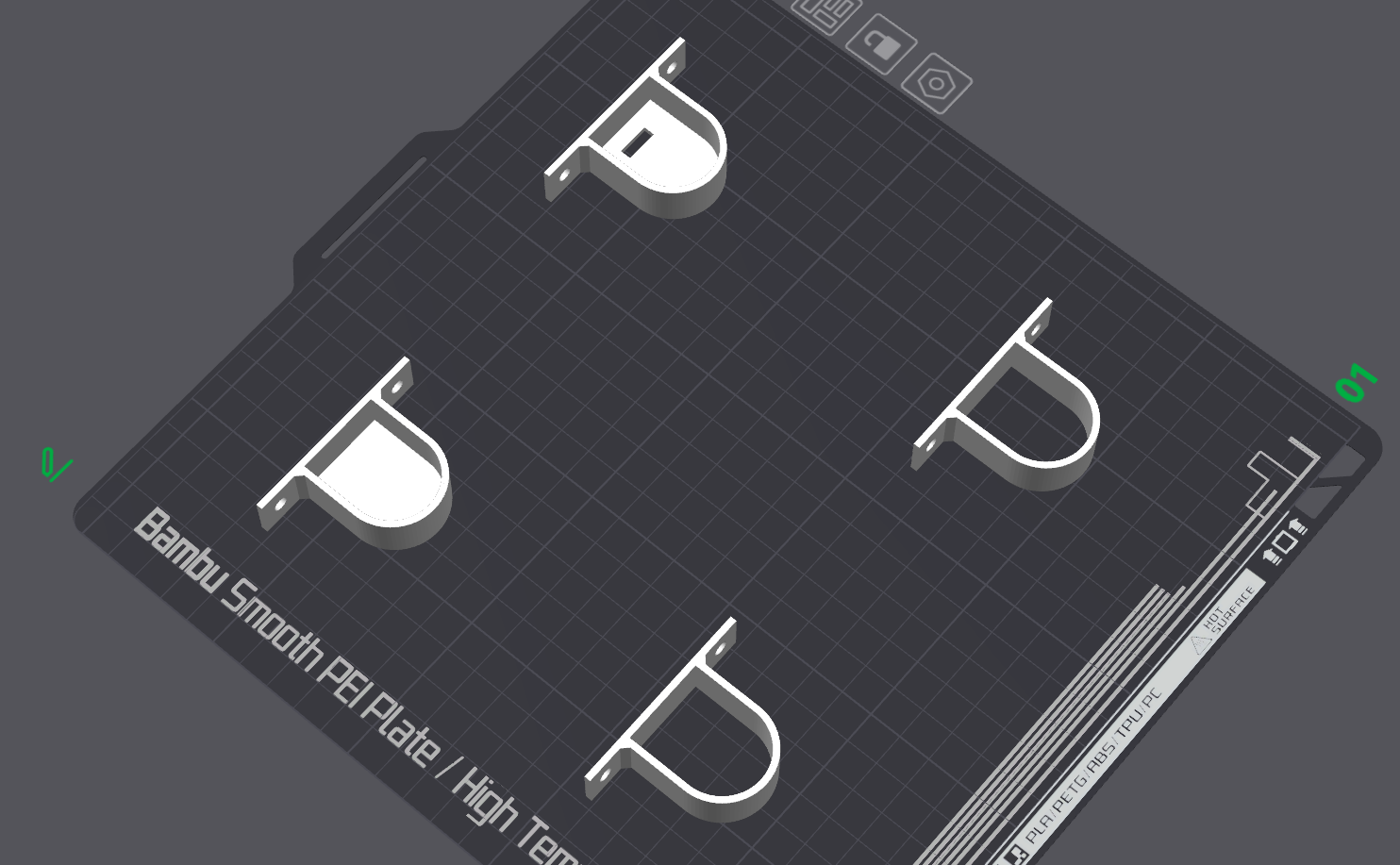 LED Tube Profile Holder Bracket Set
