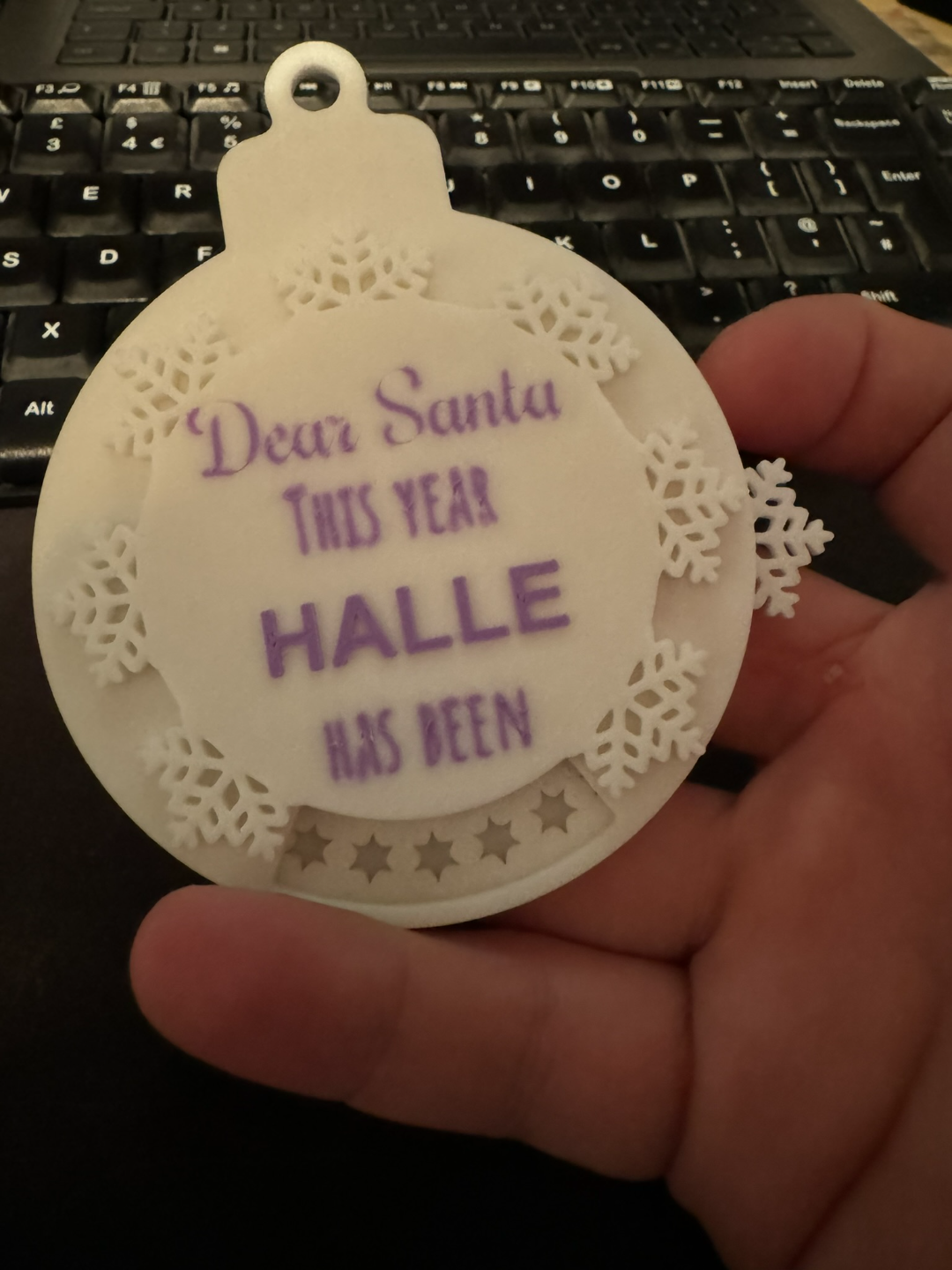 Naughty or Nice Christmas Bauble Customizable Name
