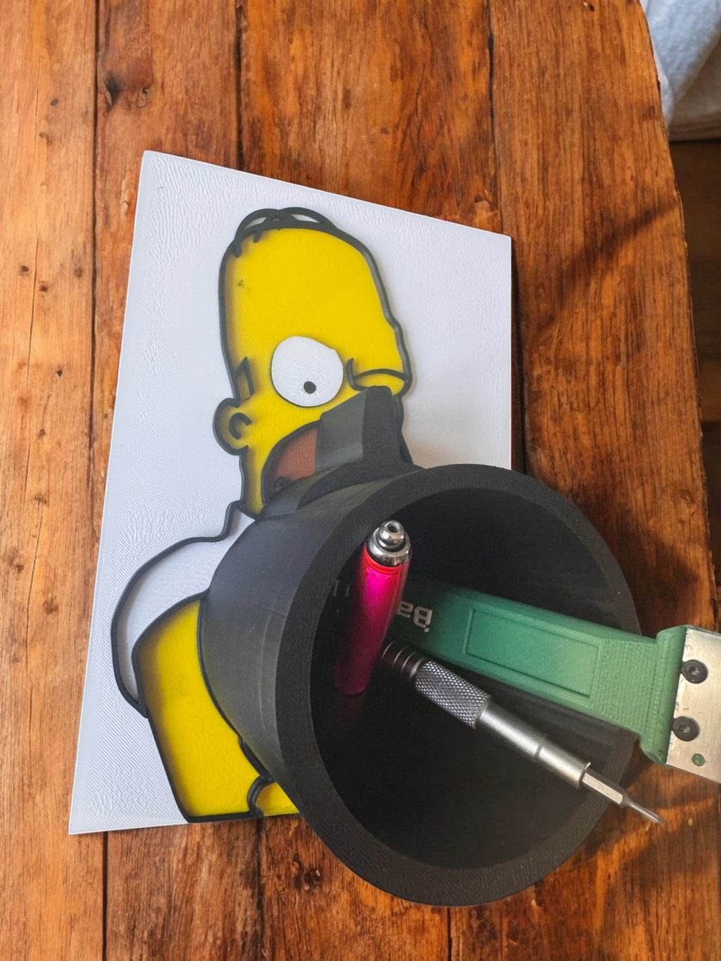 Homer Holding a Gun -Wall-Mounted Shelf& Organizer