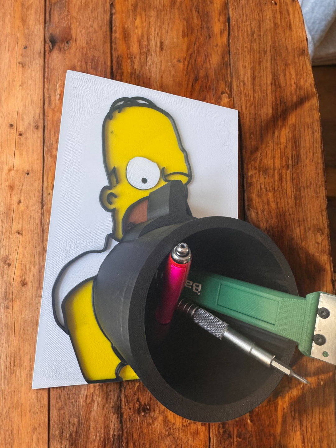 Homer Holding a Gun -Wall-Mounted Shelf& Organizer