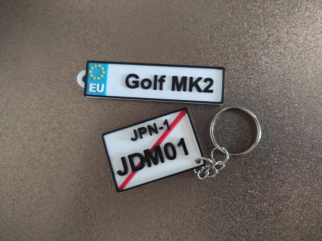 Customizable EU licence plate keychain
