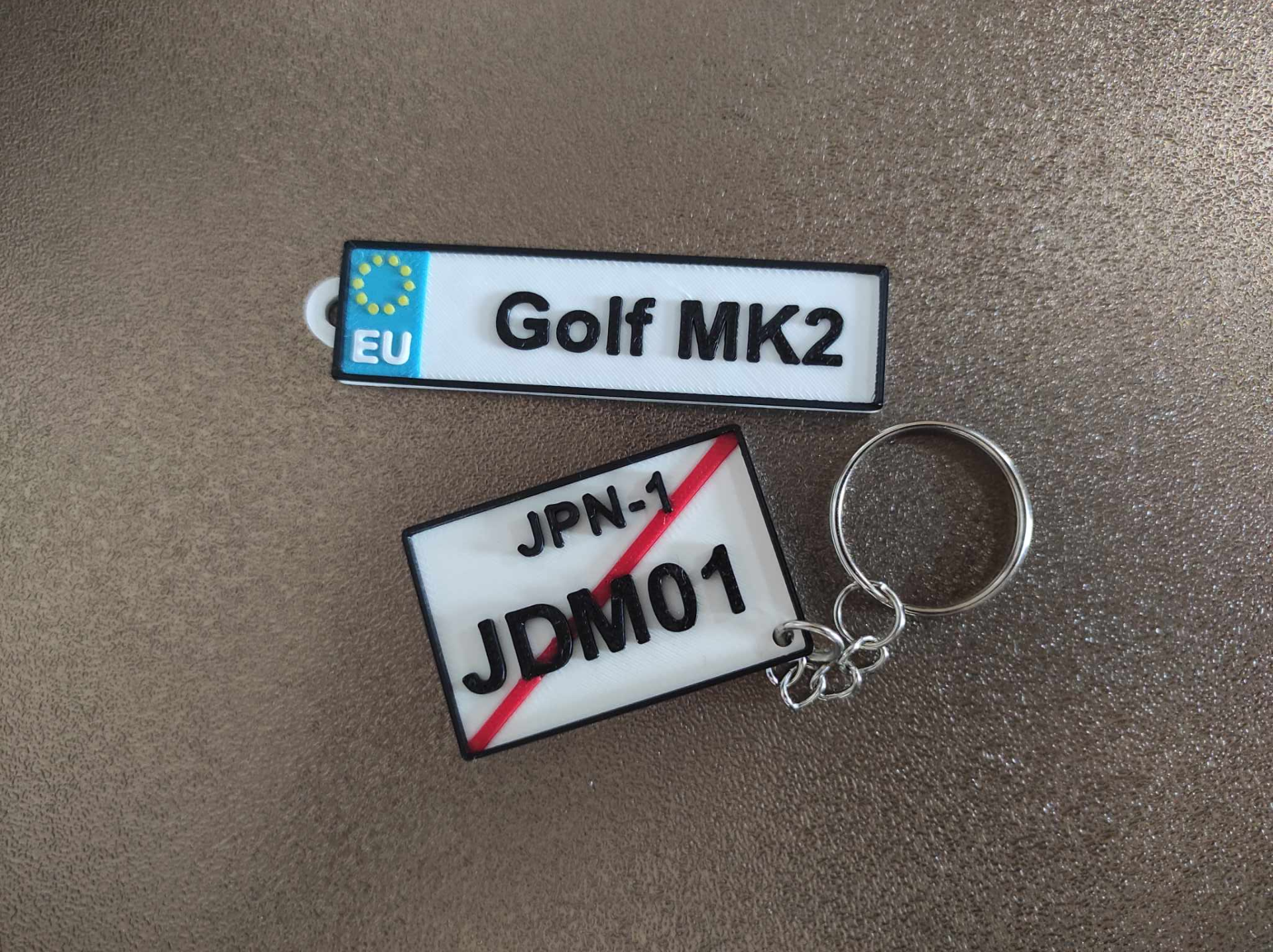 Customizable EU licence plate keychain
