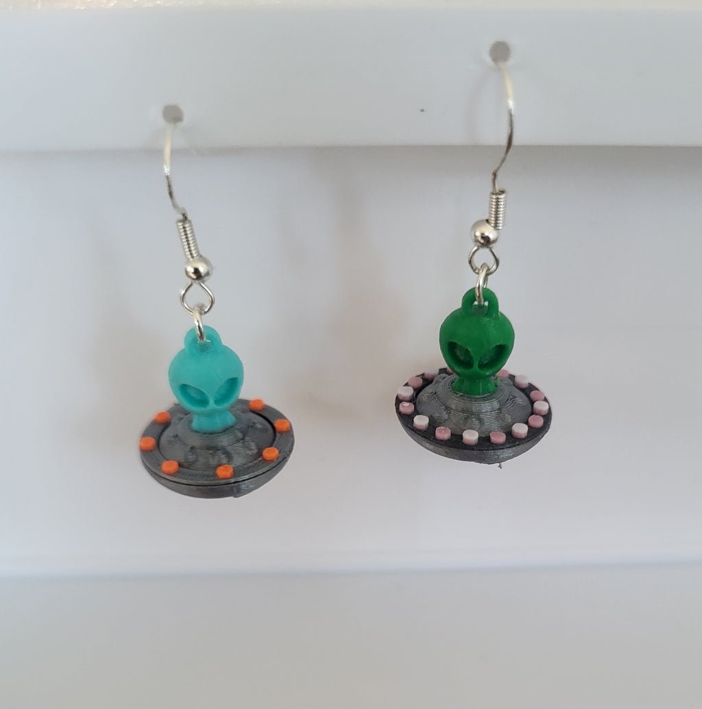 alien ufo earrings and keyring