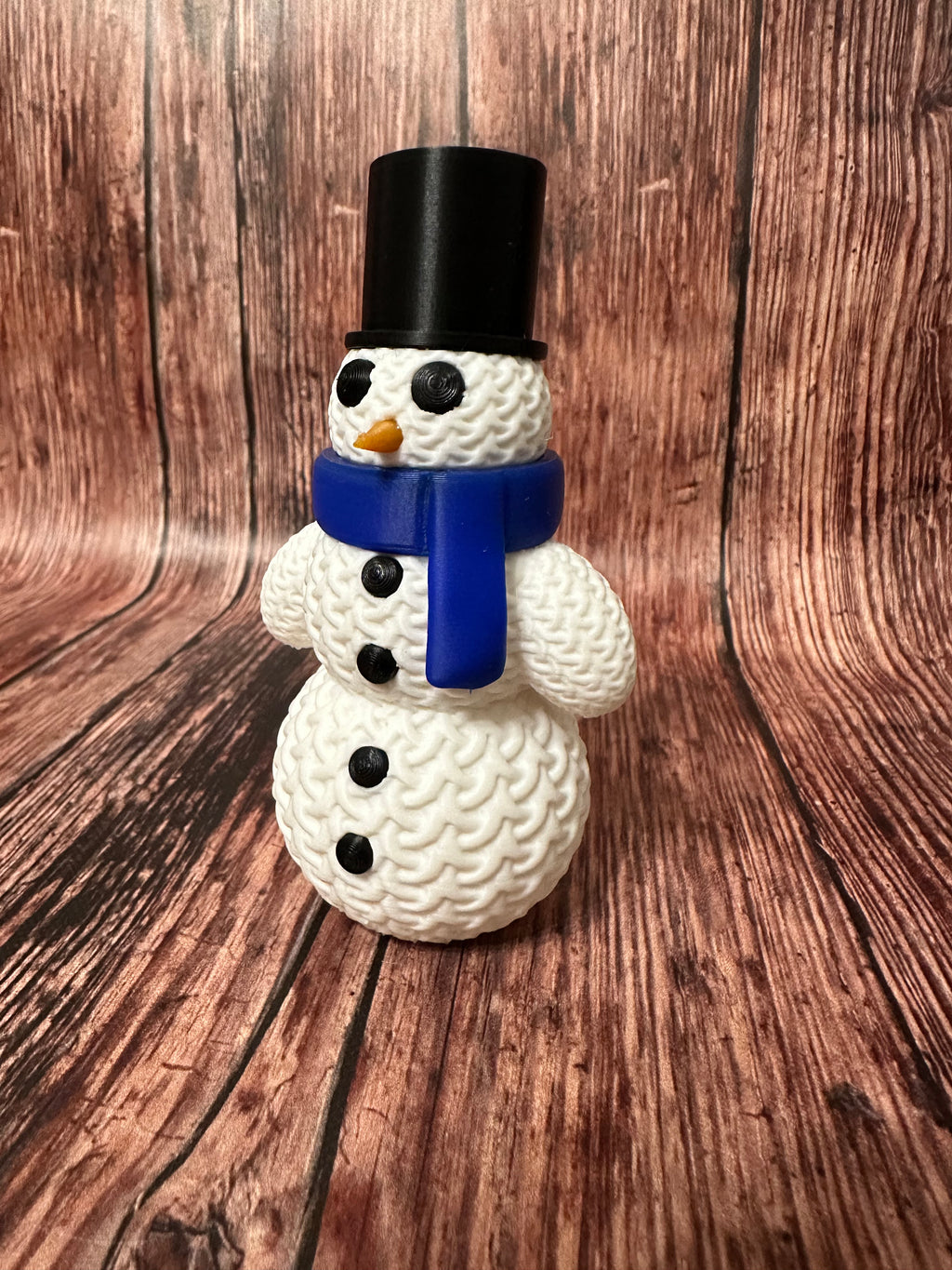 Cute Knitted Snowman with Hat and Scarf