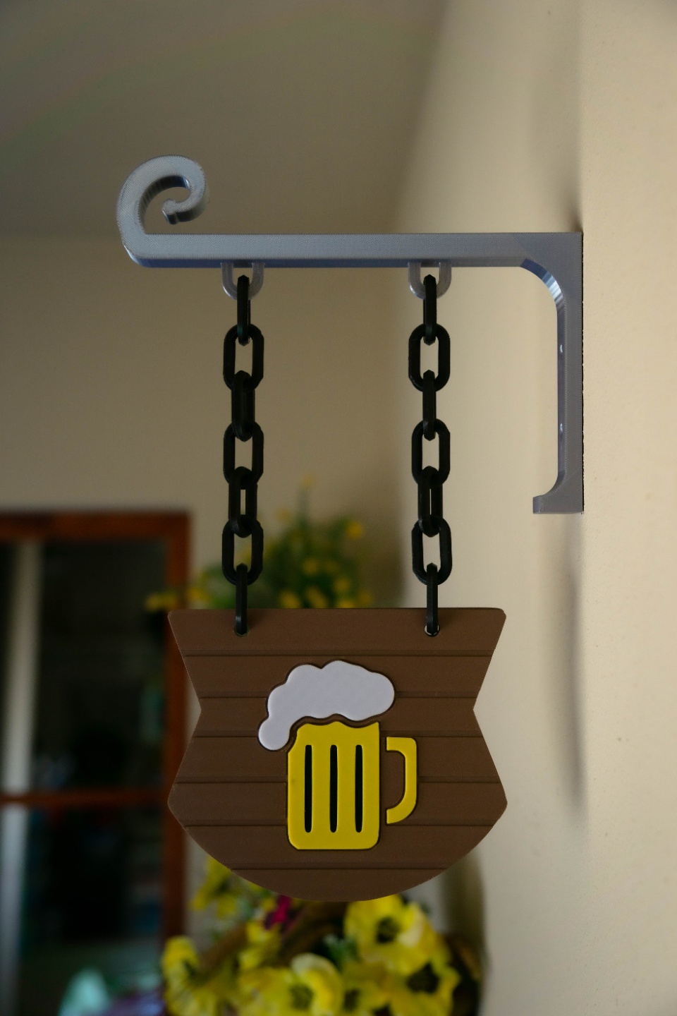 Hanging Tavern Sign with Beer Mug Design