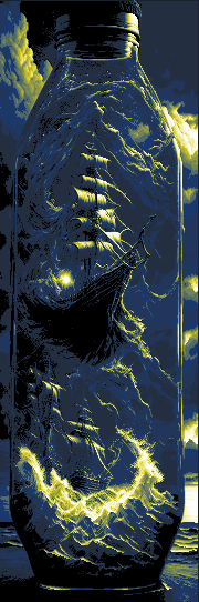 Set of 3 Bookmarks - Tempest in a bottle - Ship lost at Sea