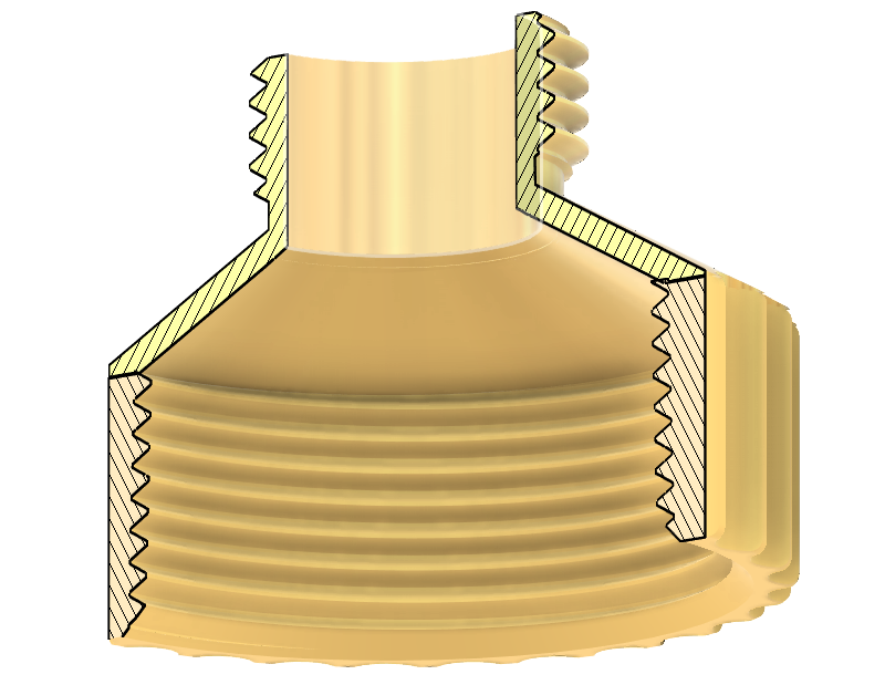 1-1/2" female NPT to 3/4" male garden hose adapter