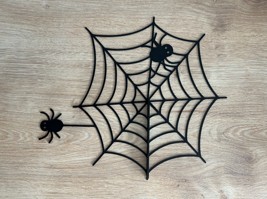 Spiders on web - Halloween silhouette decor