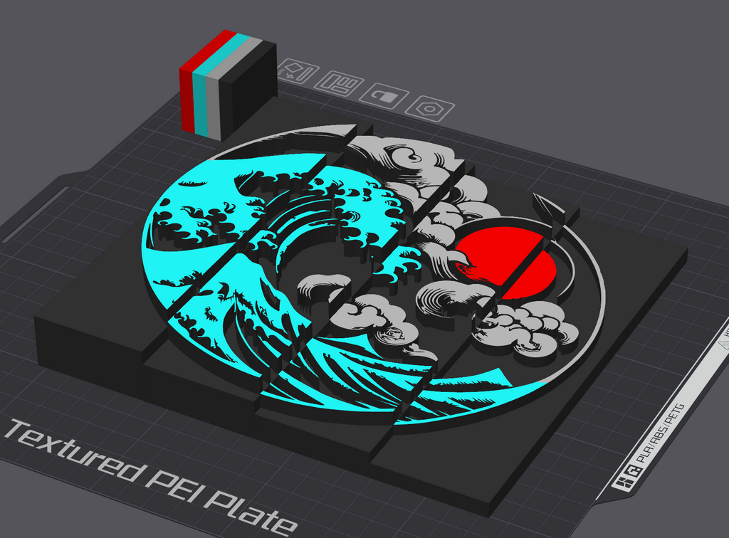 Giant Japanese Wave Split Art
