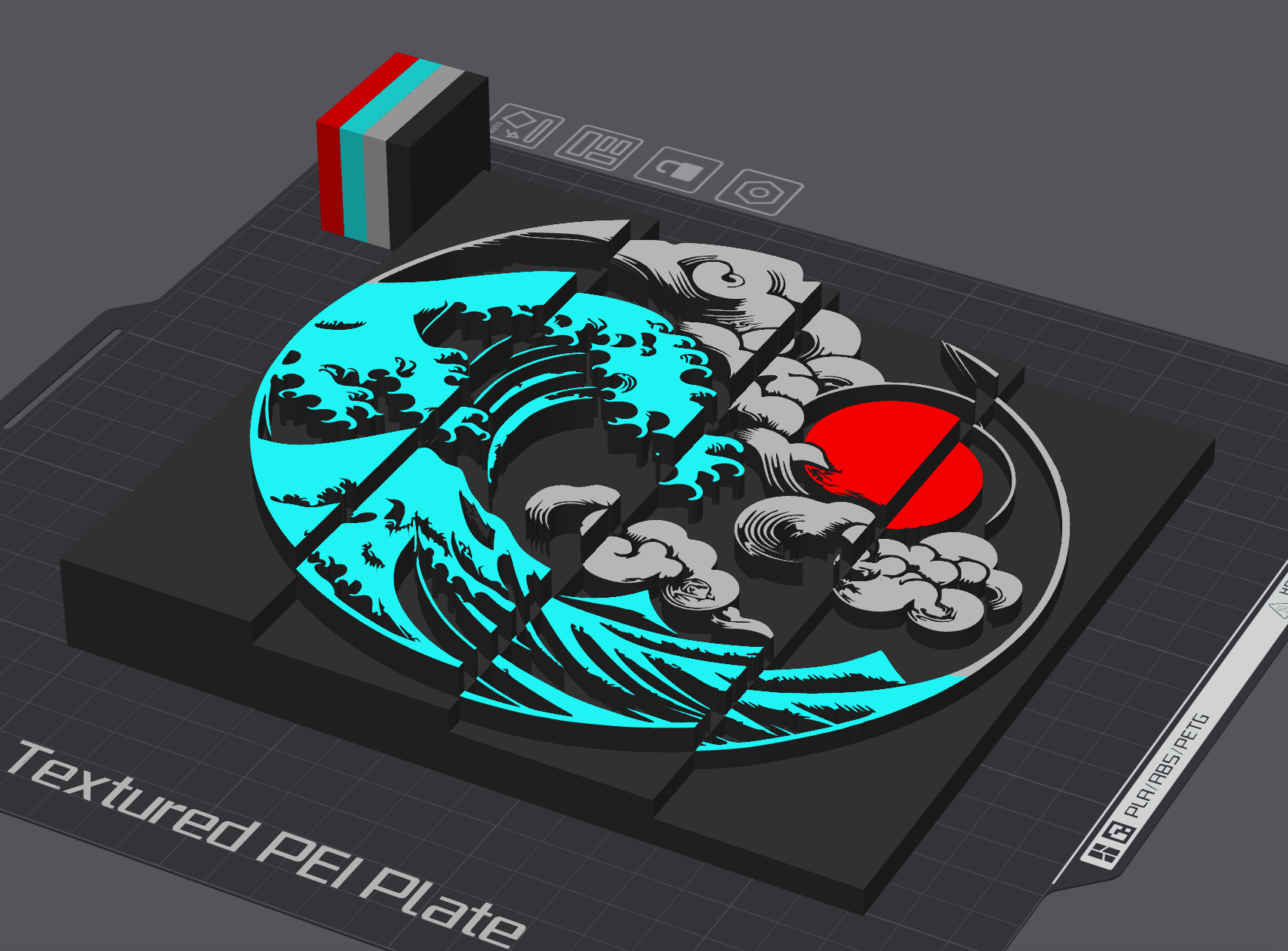 Giant Japanese Wave Split Art