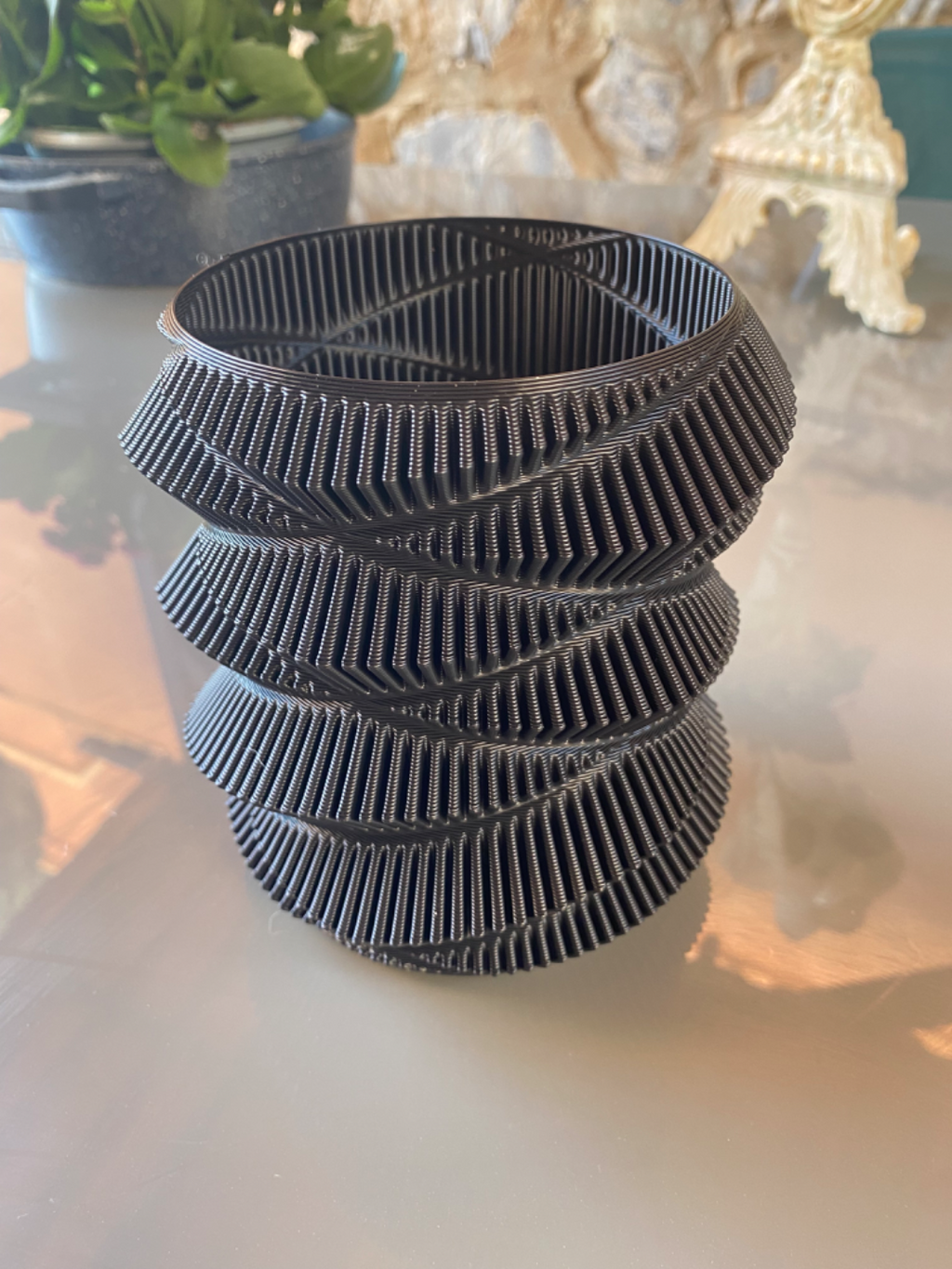 Double Helix Vase with Fins.
