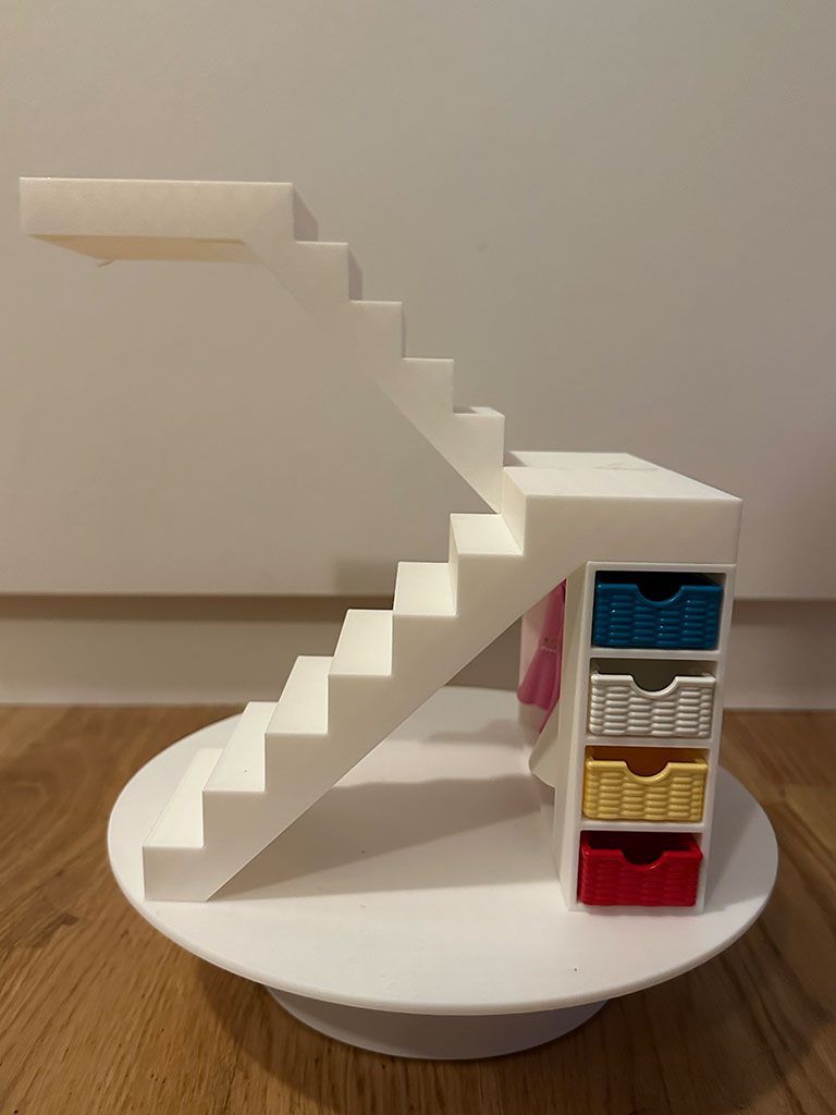 Stairs with wardrobe for Villa Dollhouse
