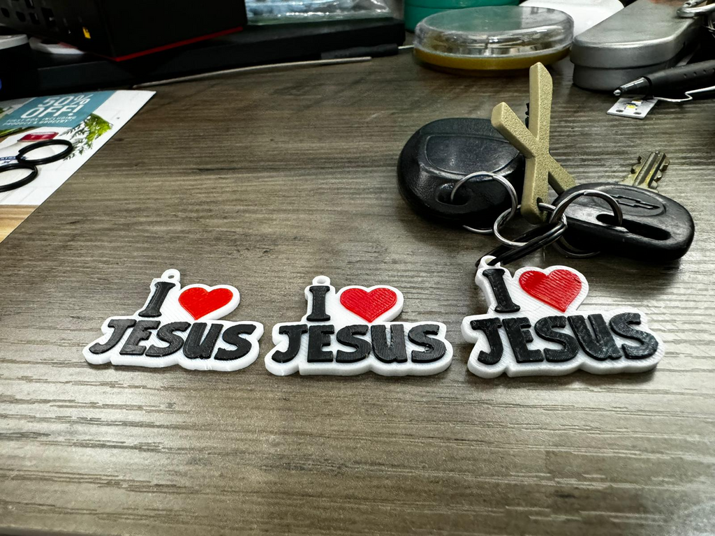 I Love Jesus Keychain 35mm