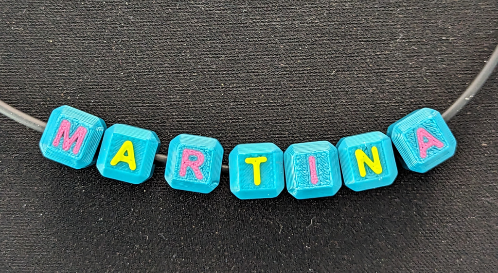 Letters&numbers CUBES collar-keychain-pendant EASY FAST PRINT