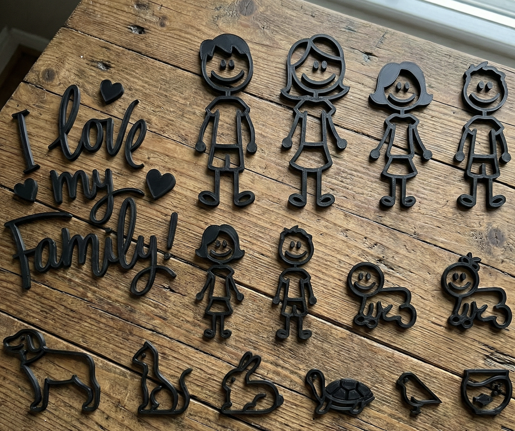 "I Love My Family" - Customizable Figure&Pet Pack