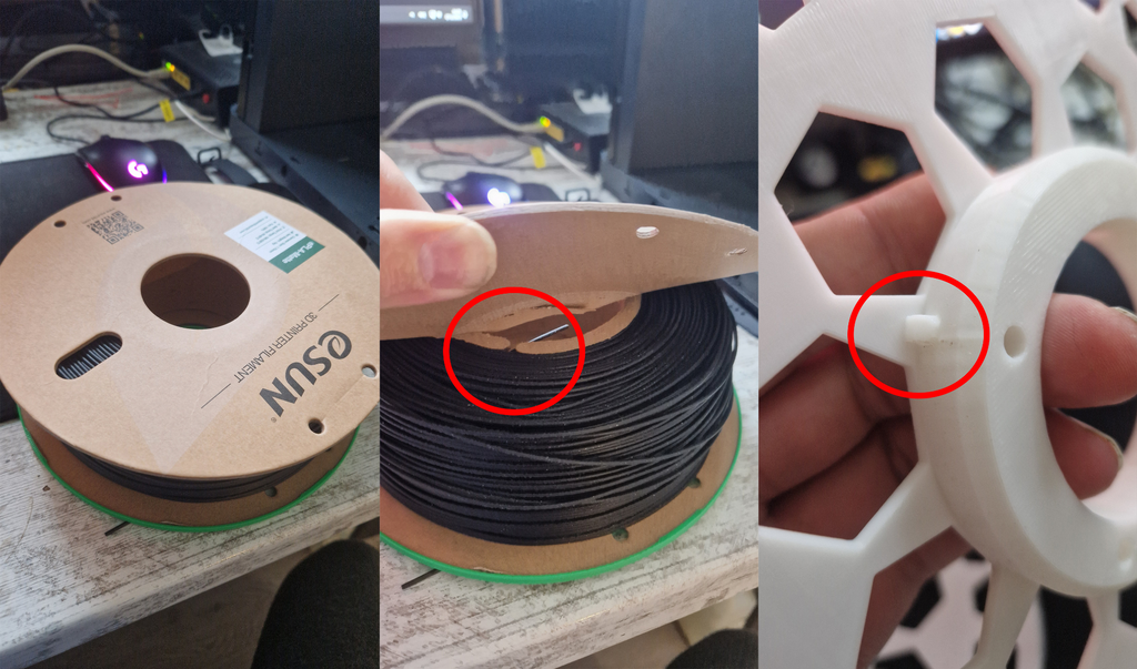 Cardboard ESUN spool for AMS. 2 version for 82mm and 76mm spool