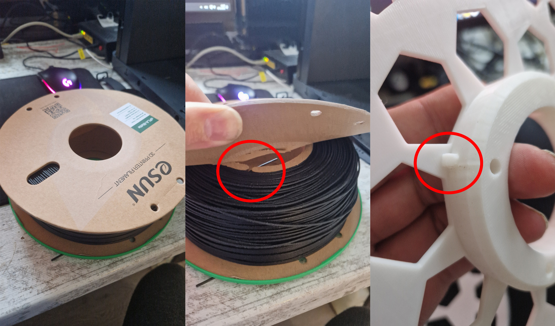 Cardboard ESUN spool for AMS. 2 version for 82mm and 76mm spool