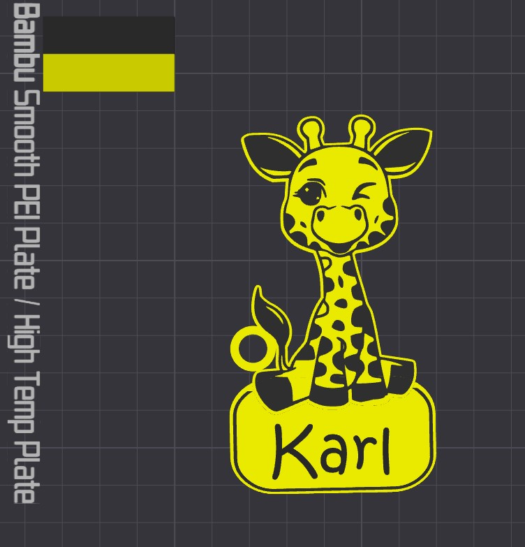 Giraffe name tag keychain