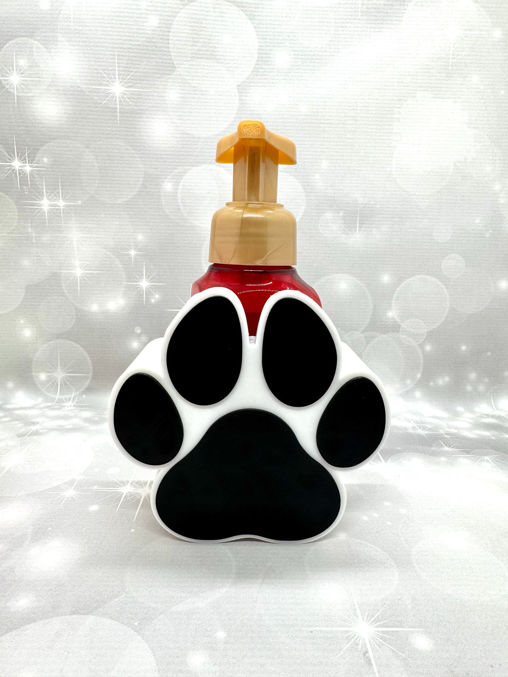 Paw Print B&BW Soap Bottle Holder