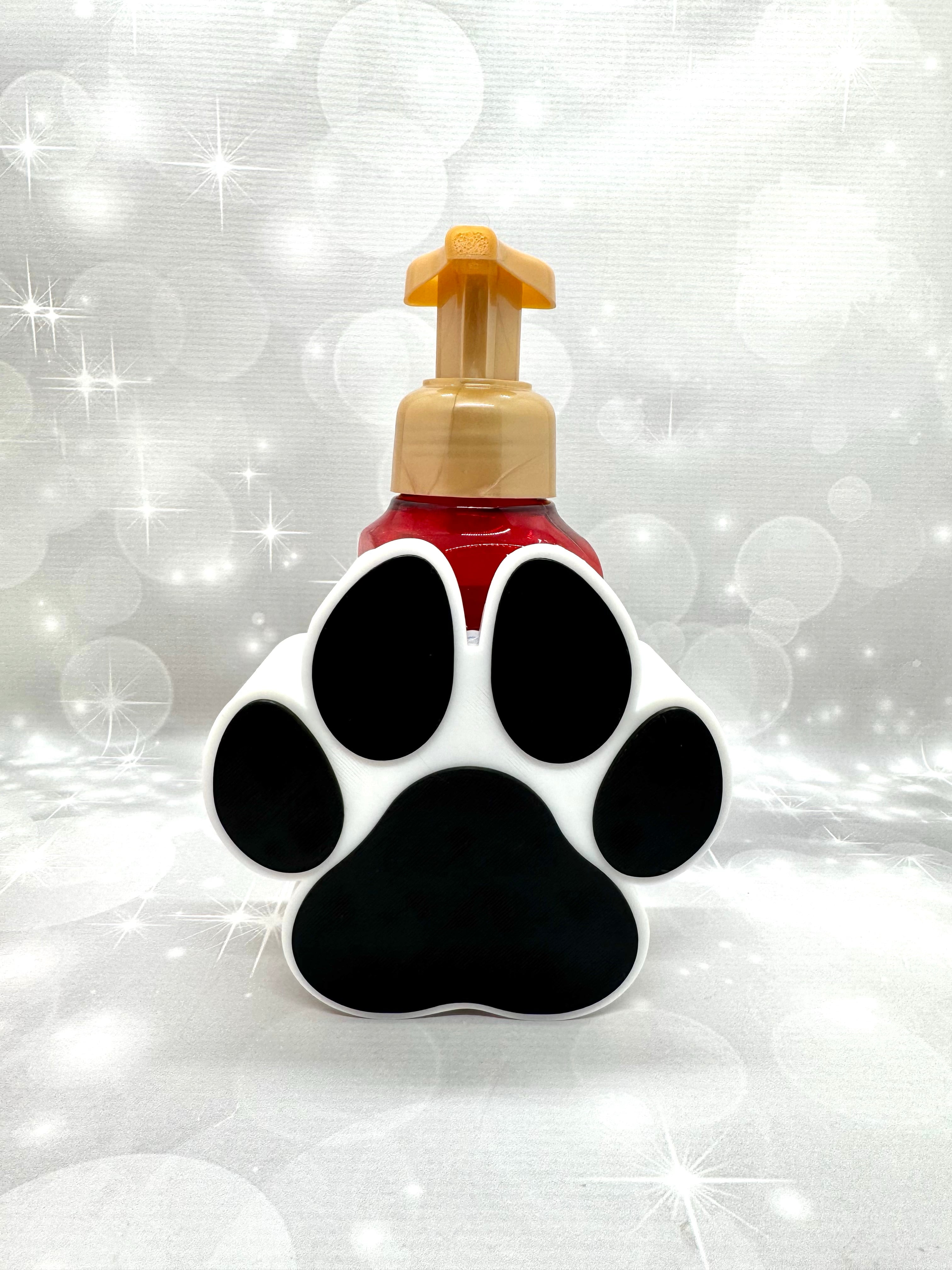 Paw Print B&BW Soap Bottle Holder
