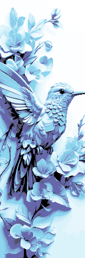 The beauty of the Hummingbird - Flying amongst the flowers - Set of 3 Bookmarks