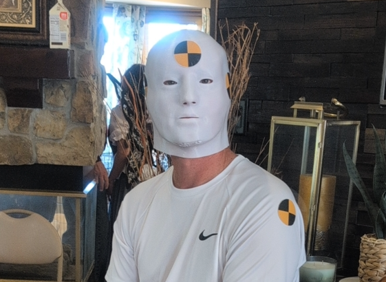 50th Percentile Male Crash Test Dummy Head Mask