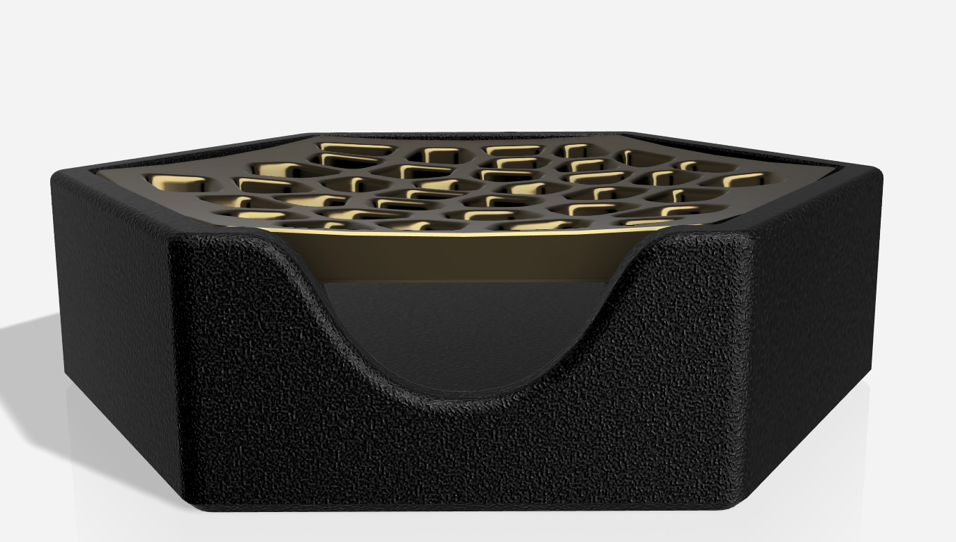 Soap Hex Dish with Lid Voronoi Design
