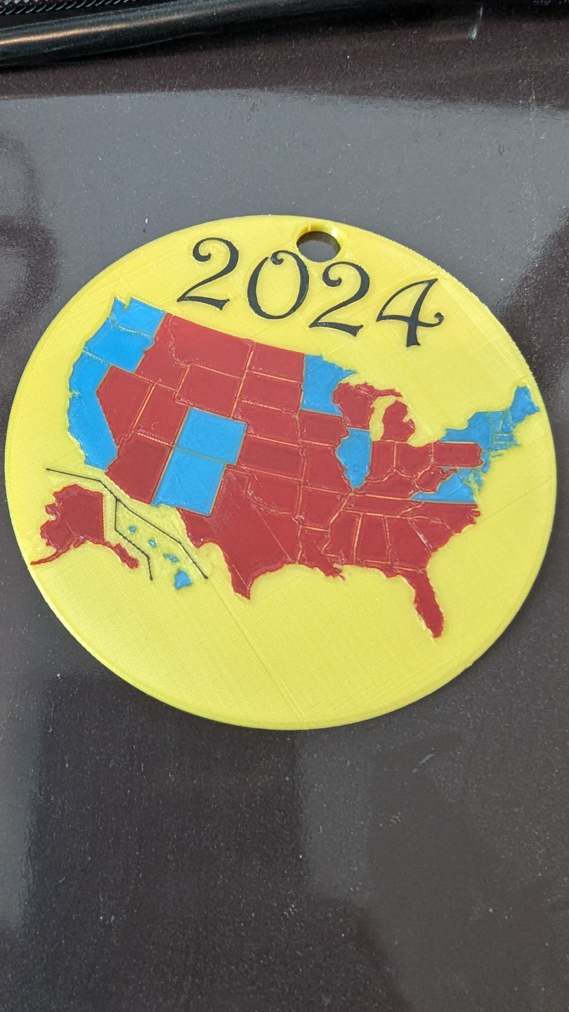 USA 2024 Electoral Map Ornament