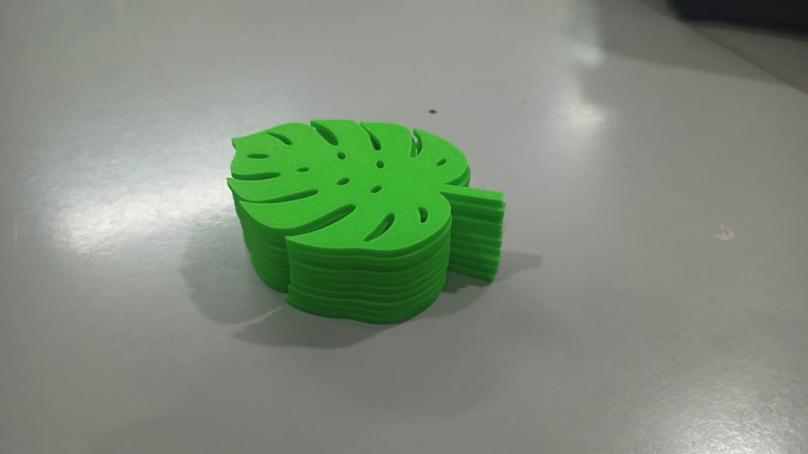 Posavasos con forma de hoja tropical con base