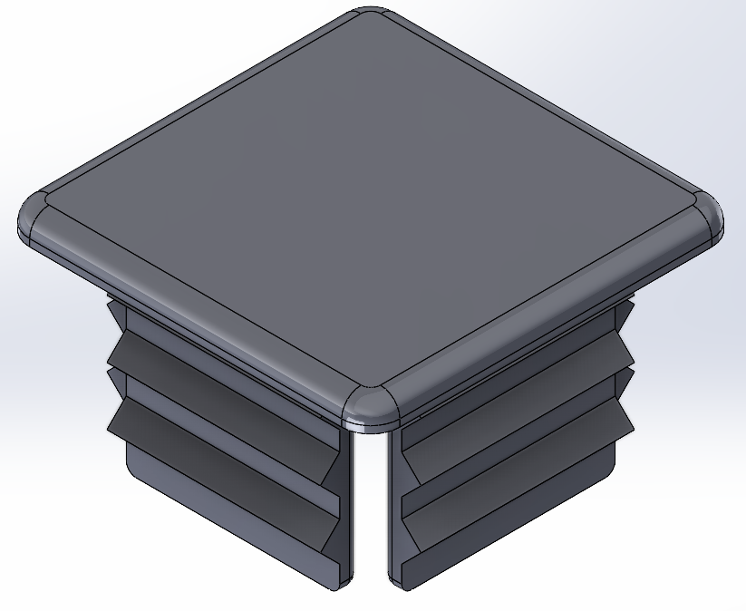 Box Tubing End Cap - 1.5x1.5x0.125in.