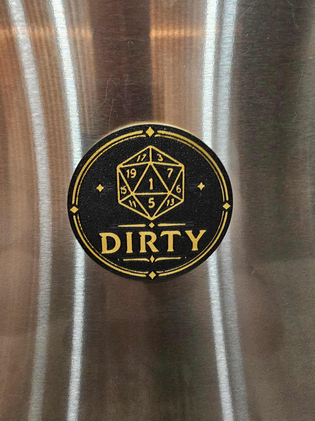 DnD themed D20 Clean/Dirty Dishwasher Magnet