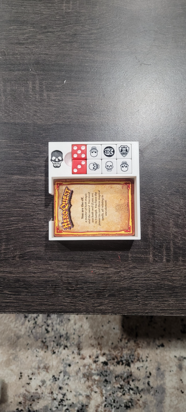 Heroquest card and dice organizer