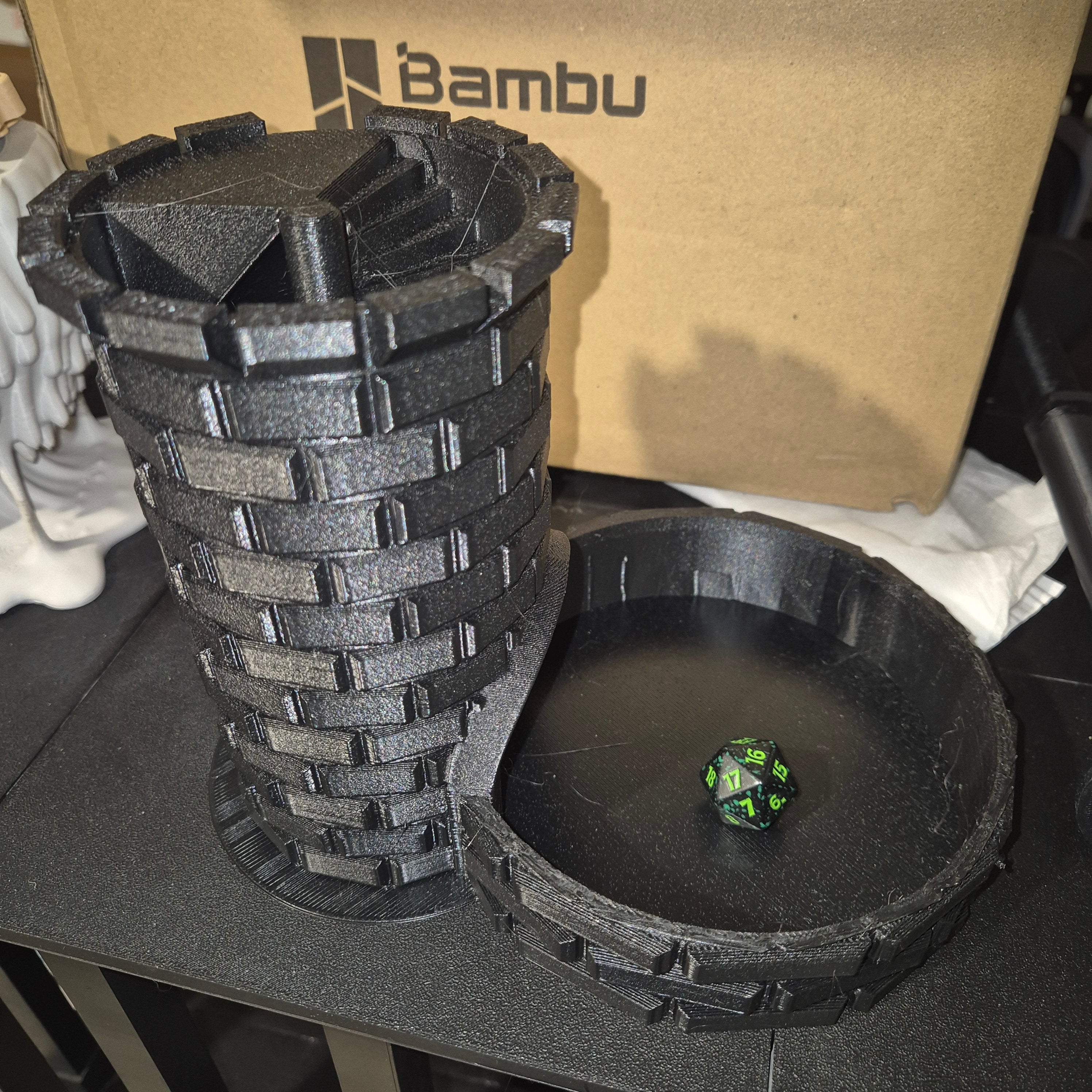 Dice tower with tray