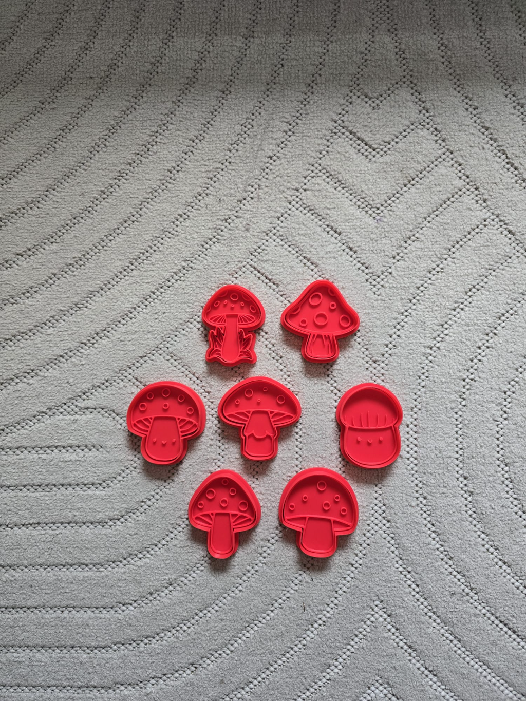 Cute Mushroom Cookie Cutter Playdoh Stamp Kawaii