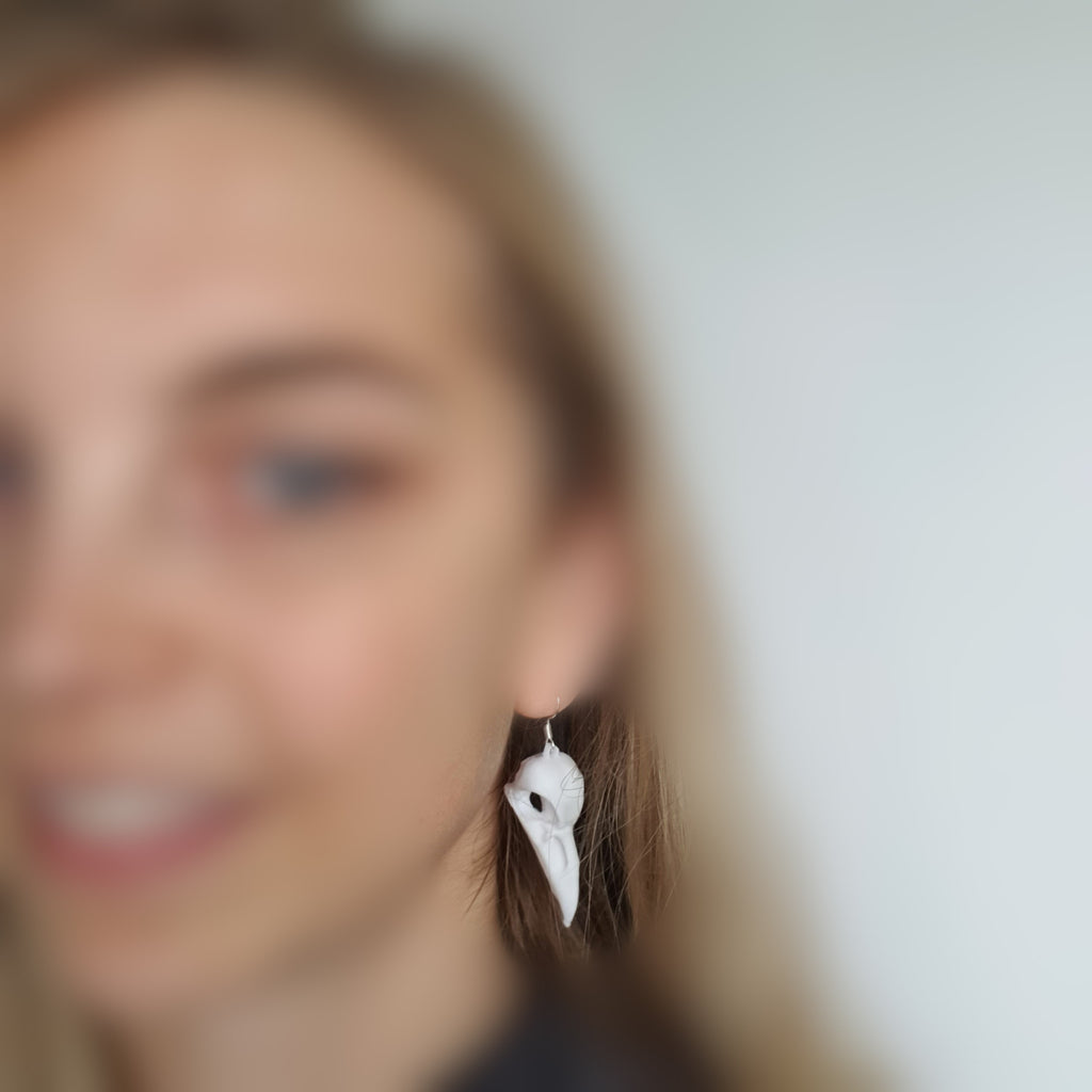 Crow Skull earrings & pendant