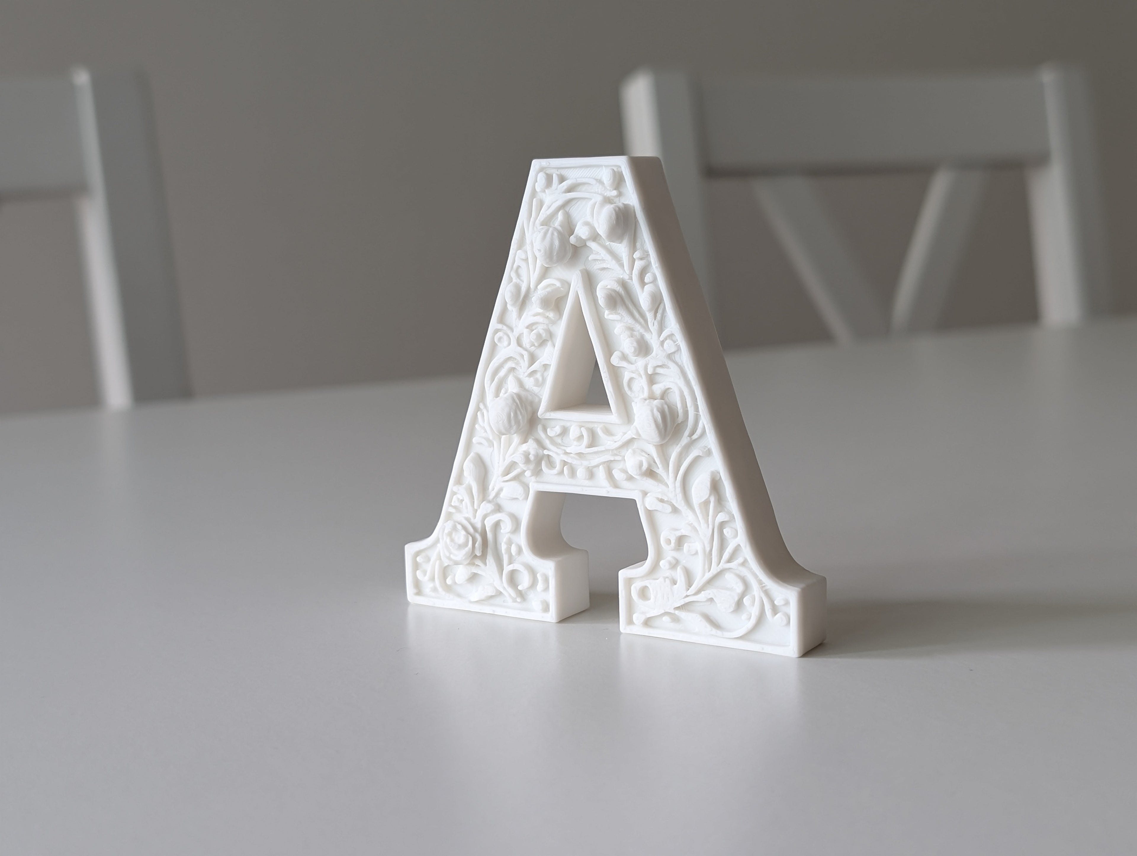 Standing Letter A Floral Gypsum Style