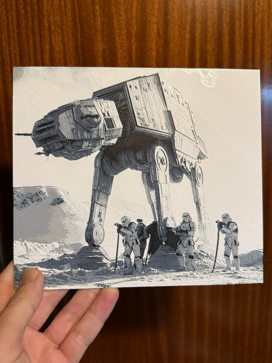 AT-AT with stormtrooper (Star Wars) hueforge