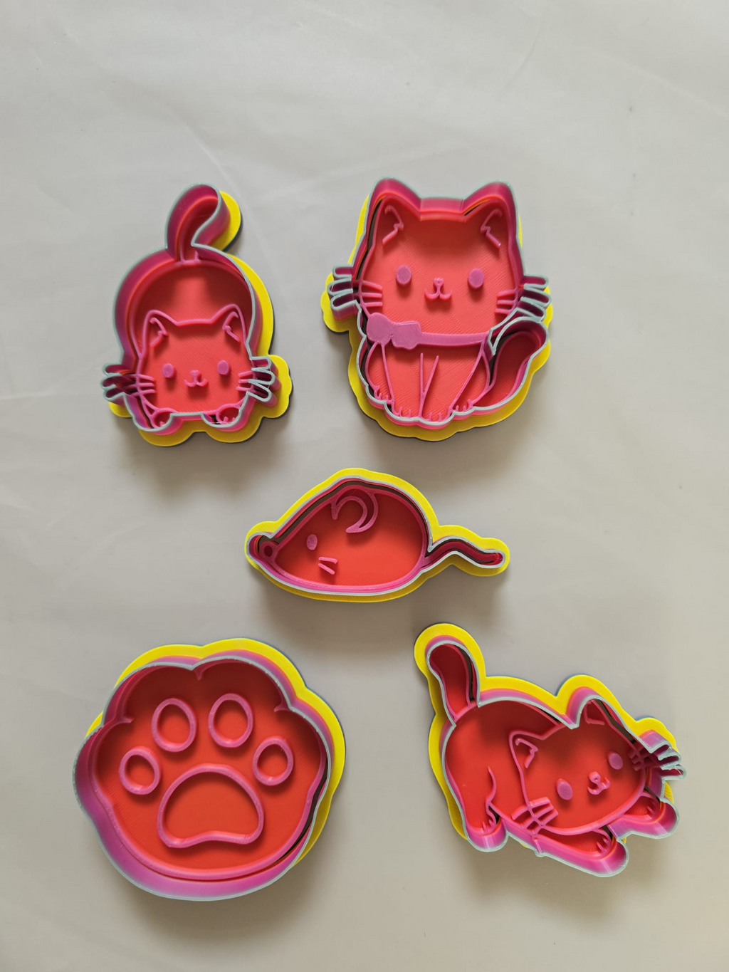 Cute Kawaii Cat Set Cookie Cutter Playdoh Clay 1