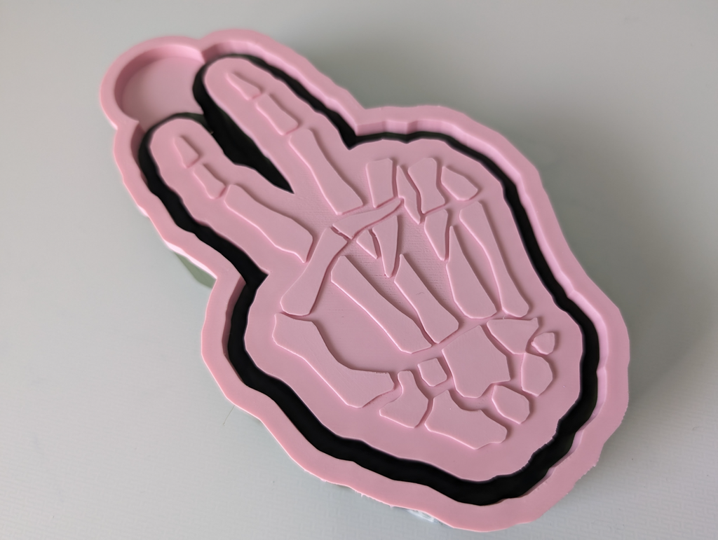 Skeleton Hand Peace Sign Mold Housing
