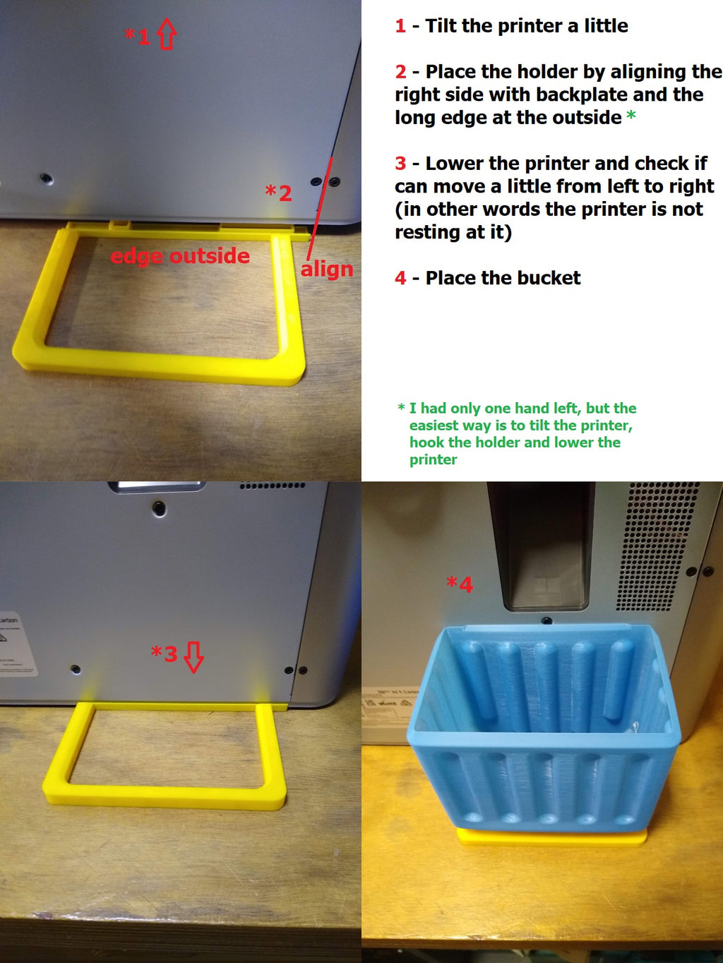 Bambu Lab X1/P1 Purgebucket and holder , easy to use, fast and light print