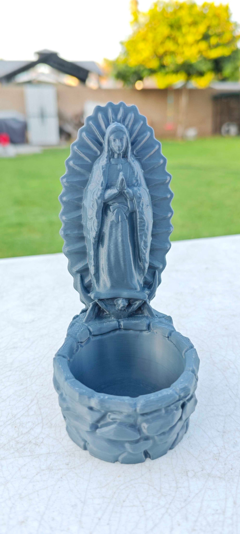 Virgin Mary Planter with mounting holes