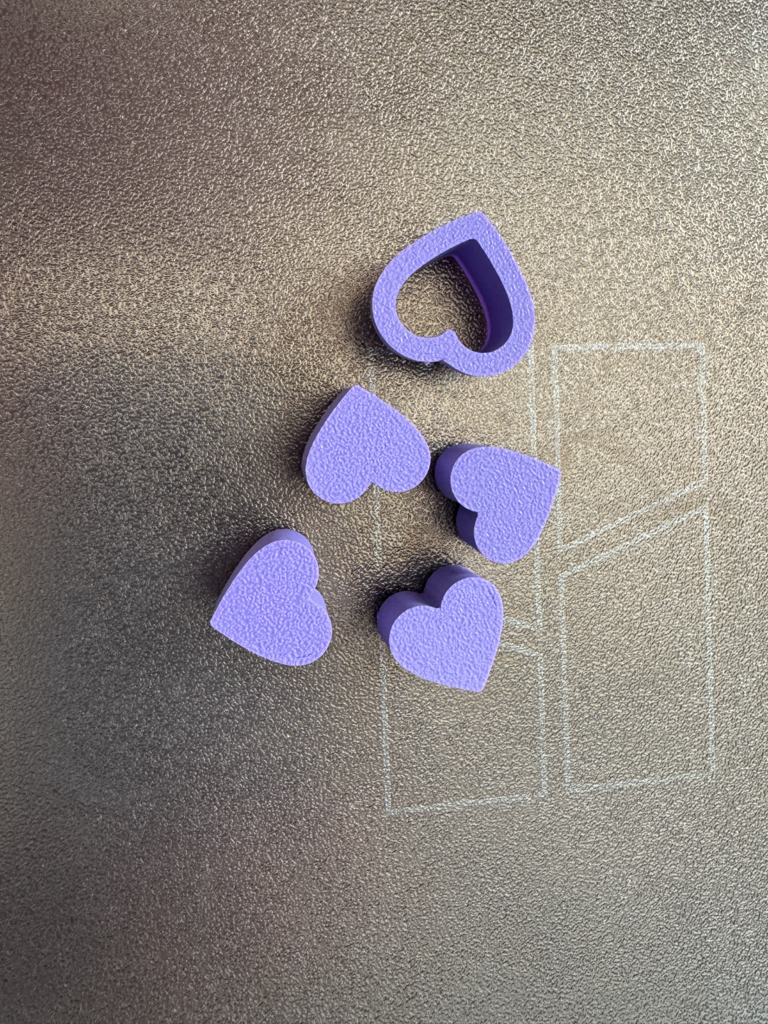 Conversation hearts polymer clay cutter and stamps
