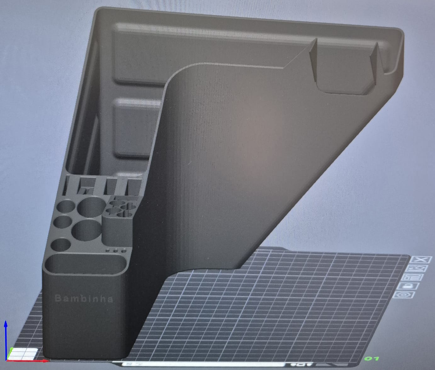 P1S Poop Bin with Tool Holder - Clean Front Face