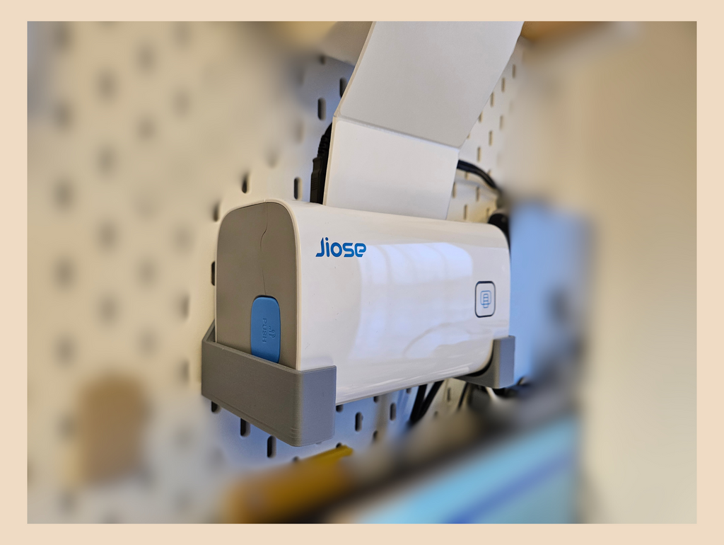JIOSE Label Printer Holder for Skadis Board - With Label Roll Holder
