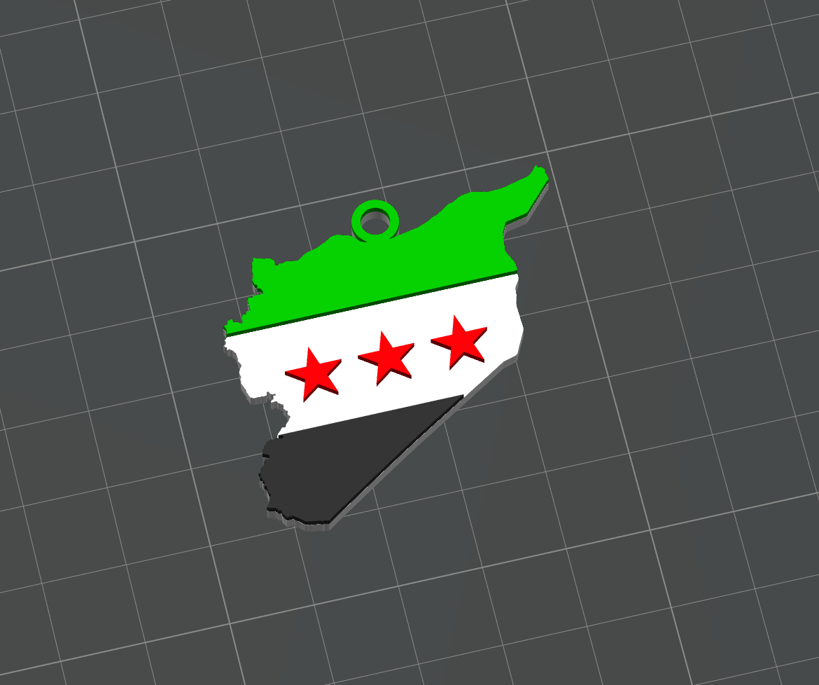 Syrian Map & Flag - KeyChain