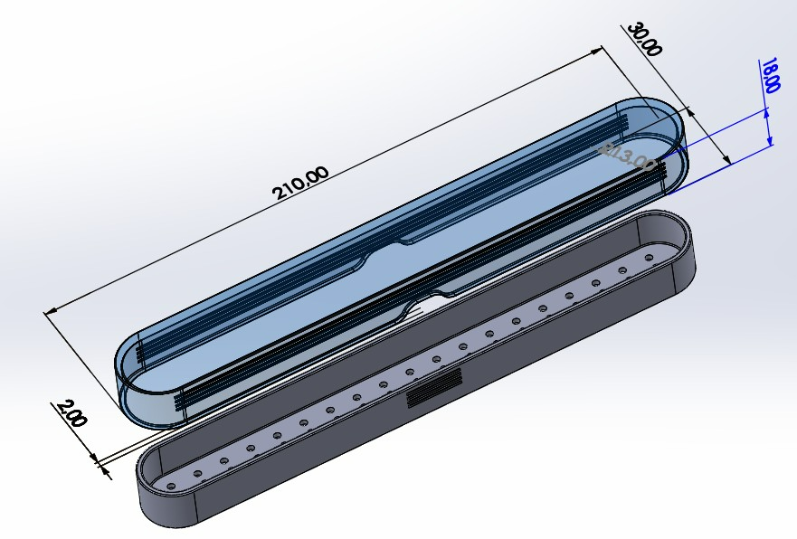 Zahnbürstenbox - Dose - Toothbrush box 210 x 18 mm