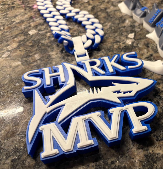 Sharks MVP Medal with Cuban Link Chain