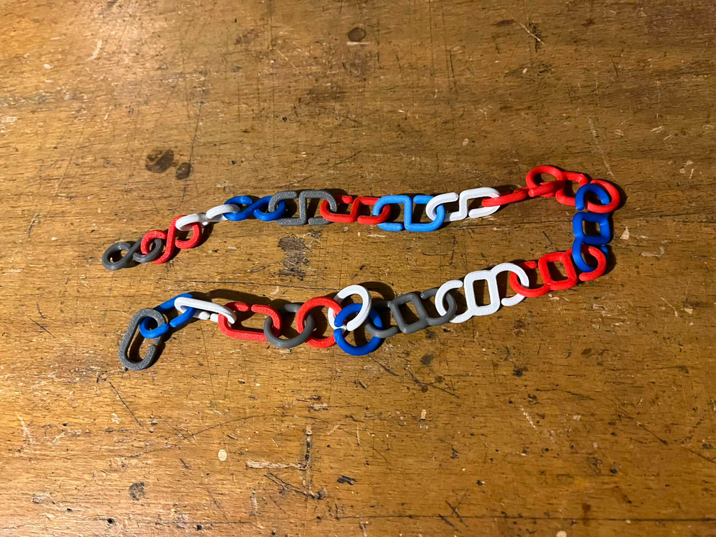 C-shaped, chain links