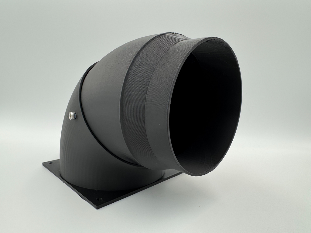 120mm Fan To 100mm Pipe 90 Degree Adaptor